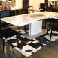 A&X Centro Modern White Crocodile Dining Table