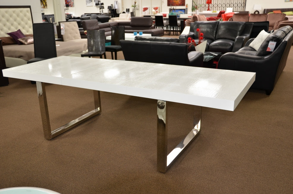 Skyline Modern Extend-able White Dining Table