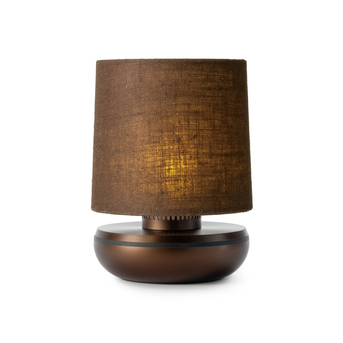 Humble Firefly V2 Cordless Table Lamp by Humble, Bronze with Brown Linen Shade (image 3)