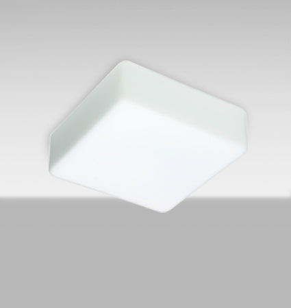 Besa Geo 9 square opal glass flush mount, main view (Besa photographs the Geo shape in one size; Geo 9 looks the same, smaller)