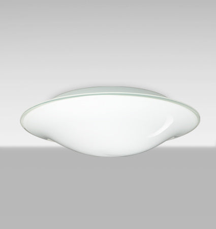Besa Luma 18 opal glossy glass flush mount, angled view
