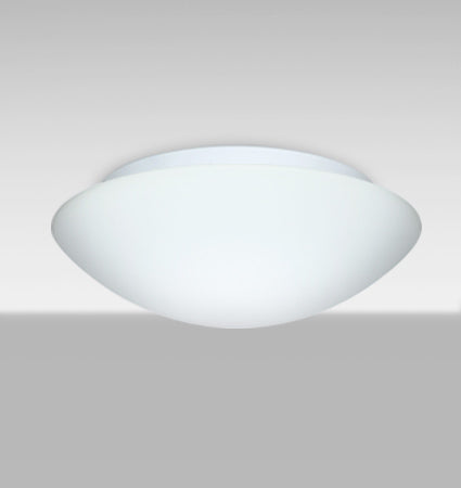 Besa Nova 13 – White glass, lit, angled view