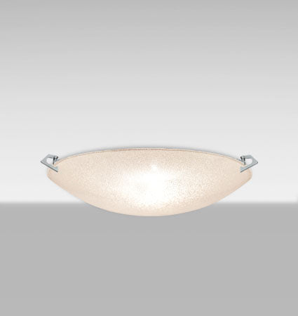 Besa Sonya 13 – Glitter glass, lit, angled view, shown with polished nickel clips
