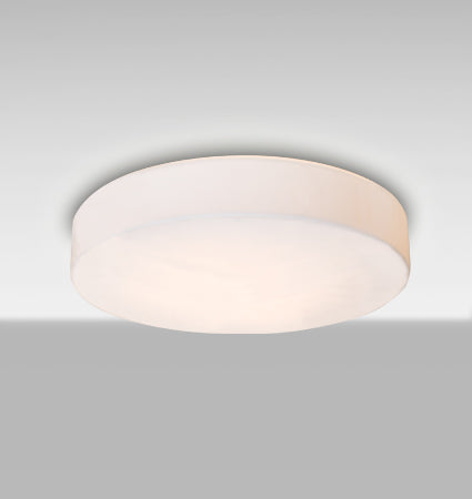 Besa Pride 14 drum flush mount, lit, angled view