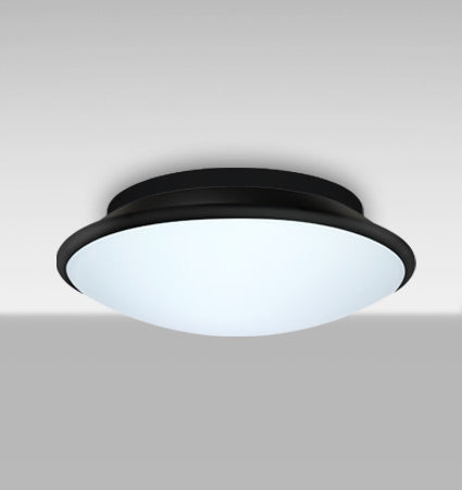 Besa Silk 12 – Opal/Black glass, lit, angled view (Besa photographs the Silk 16; the Silk 12 is the same design in a smaller size)