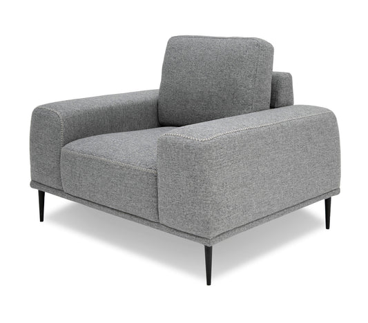 Divani Casa Fonda Modern Grey Fabric Chair