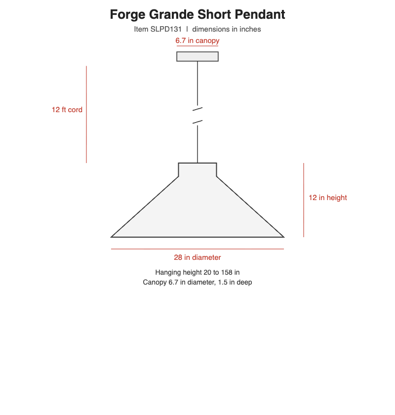 Visual Comfort Forge Grande Short Pendant – view 3