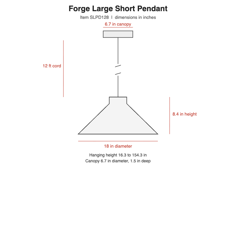 Visual Comfort Forge Large Short Pendant – view 3
