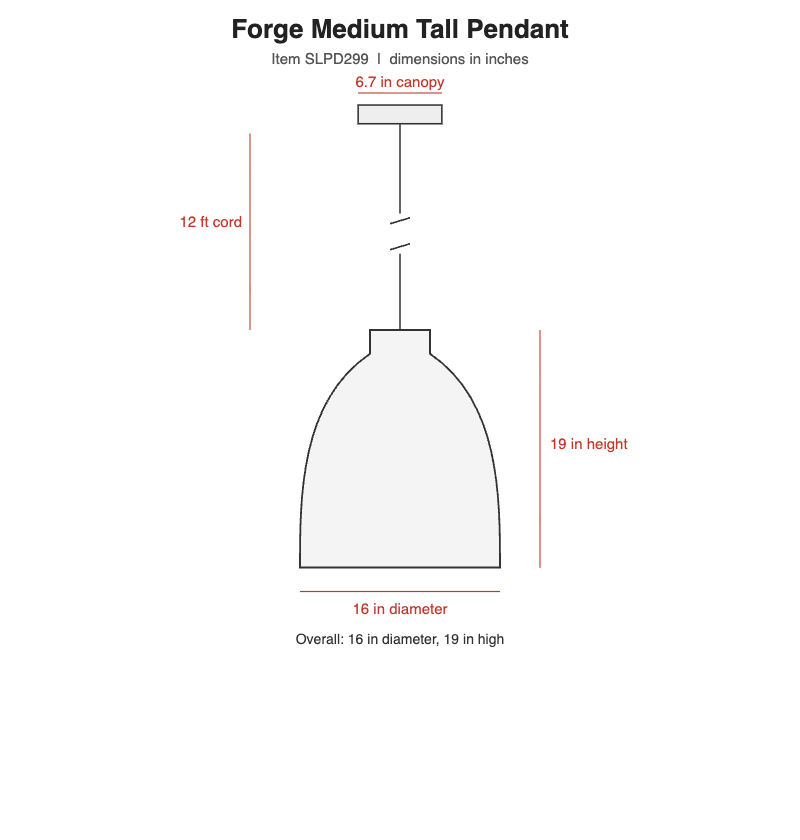 Visual Comfort Forge Medium Tall Pendant – view 3