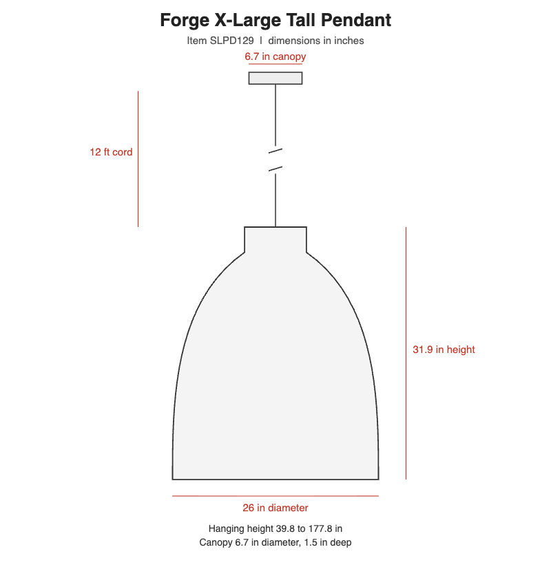 Visual Comfort Forge X-Large Tall Pendant – view 3