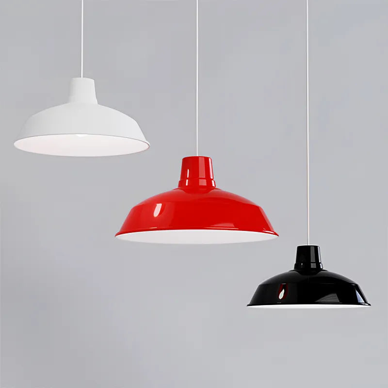 Close-up of Innermost Foundry 40 pendant light's white interior reflecting light