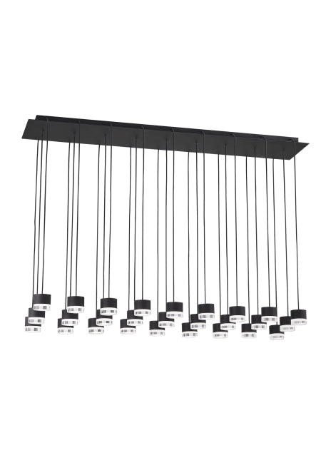 Gable 27 Light LED Chandelier Brass Crystal Suspension by Visual & Comfort & Co