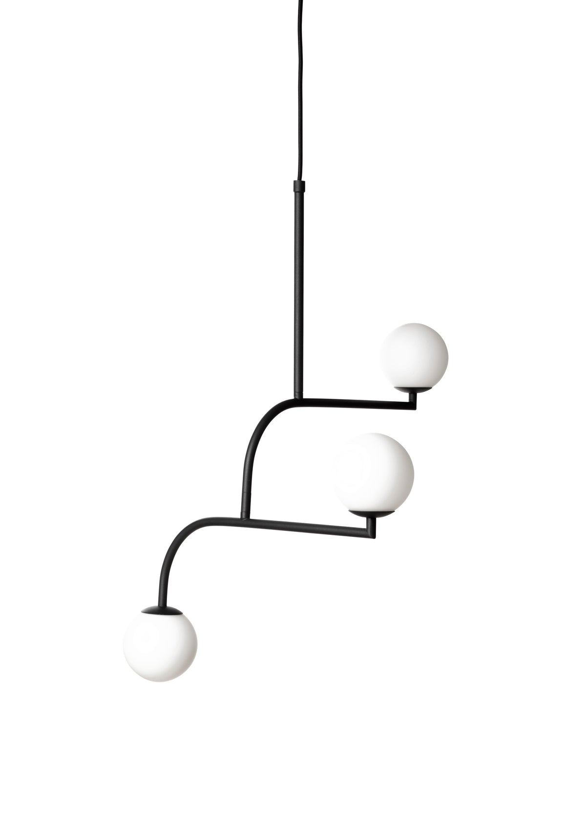 Pholc Mobil chandelier by Monika Mulder – Mobil 70 (3 lights) Black and Opal, product view