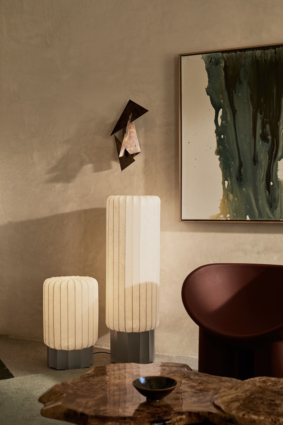 Pholc Meter cocoon floor lamp by Maria Bruun and Anne Dorthe Vester – several finishes, styled in a room