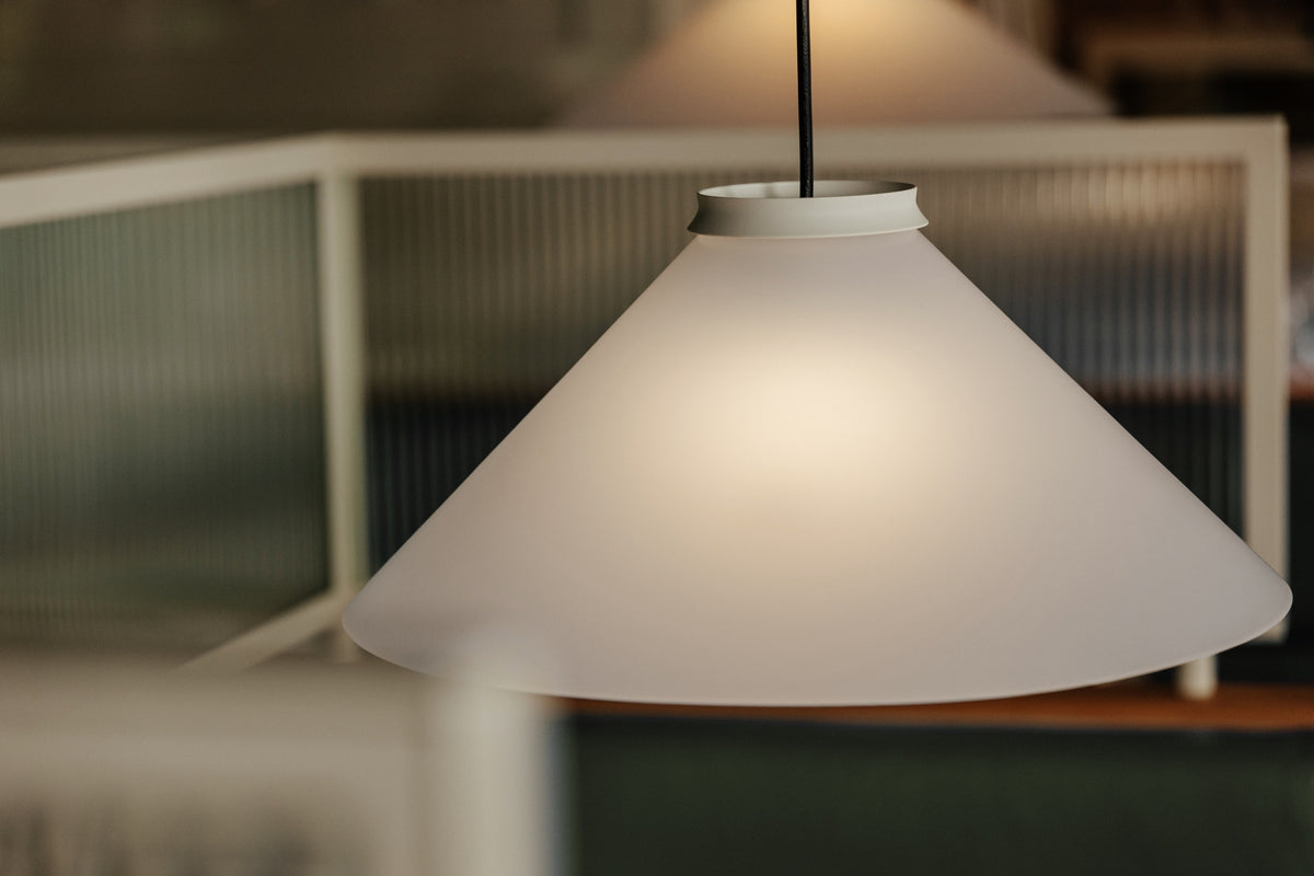 Pholc Aline cone pendant light by Afteroom – Aline 40 (15.7 in) Cotton, styled in a room (2)