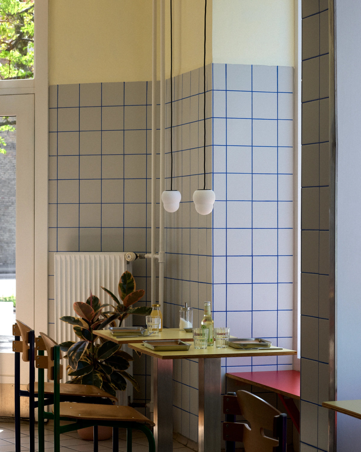 Pholc Fall opal glass pendant by John Astbury – Opal, styled in a room (2)