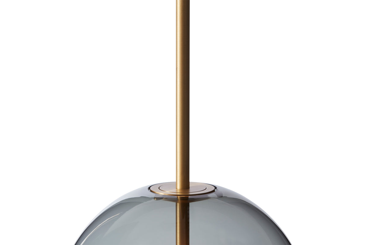 Pholc Kandinsky smoked glass pendant by Broberg & Ridderstråle – Kandinsky 30 (11.8 in) Smoked Grey and Brass, product view (2)