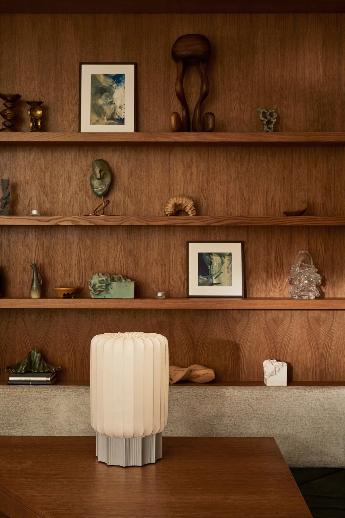 Pholc Meter cocoon floor lamp by Maria Bruun and Anne Dorthe Vester – Half Meter (19.7 in), styled in a room (3)