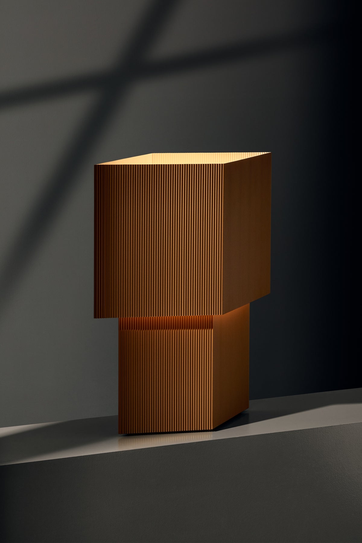 Pholc Romb table lamp by Broberg & Ridderstråle – Romb 36 (14.2 in) Cumin, studio view (2)