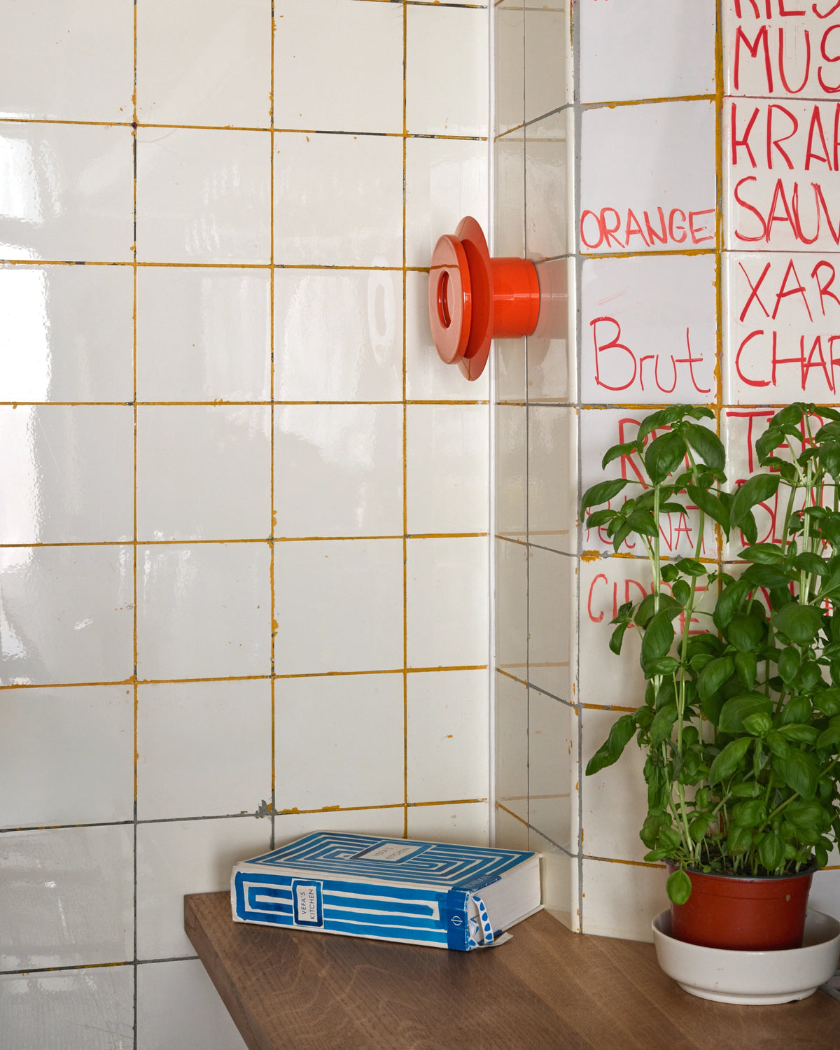Pholc Lille wall light by Anne Dorthe Vester – Red Orange, styled in a room