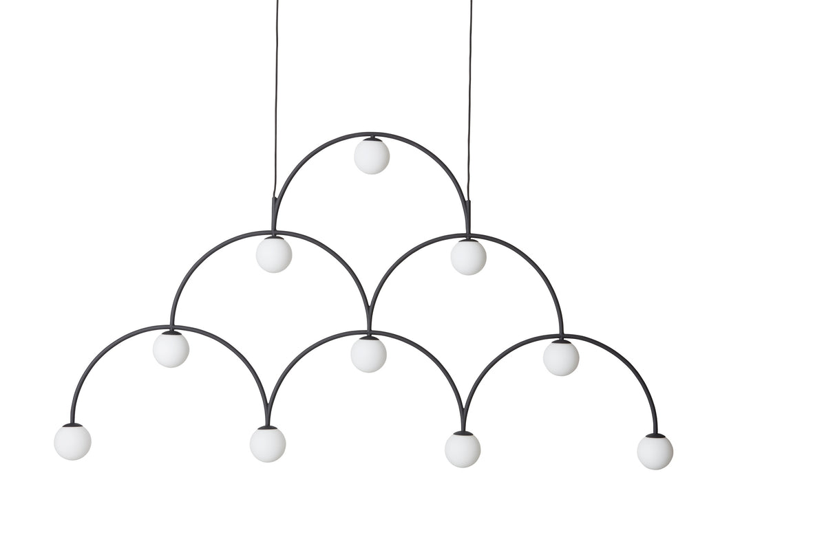 Pholc Bounce chandelier by Monika Mulder – Bounce 169 (66.5 in, 10 lights), product view