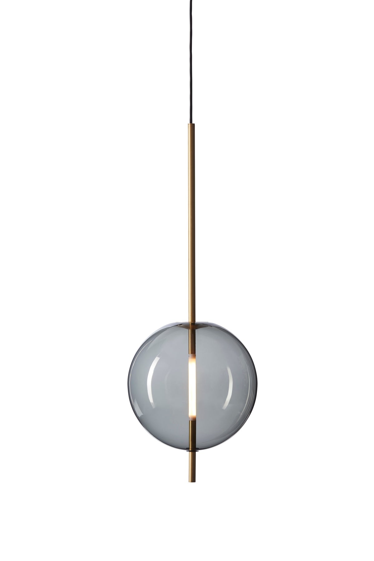 Pholc Kandinsky smoked glass pendant by Broberg & Ridderstråle – Kandinsky 30 (11.8 in) Smoked Grey and Brass, product view