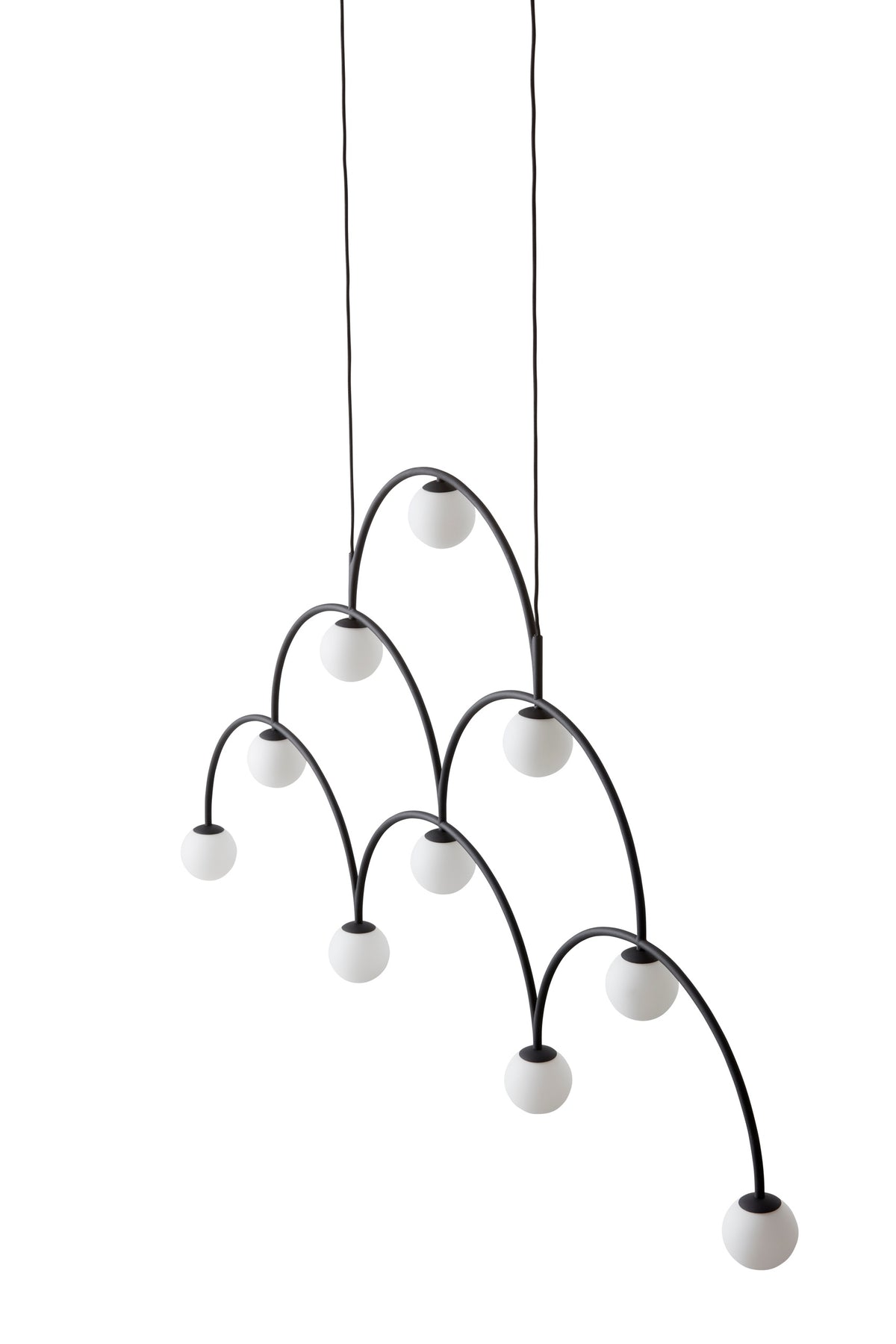 Pholc Bounce chandelier by Monika Mulder – Bounce 169 (66.5 in, 10 lights), product view (3)