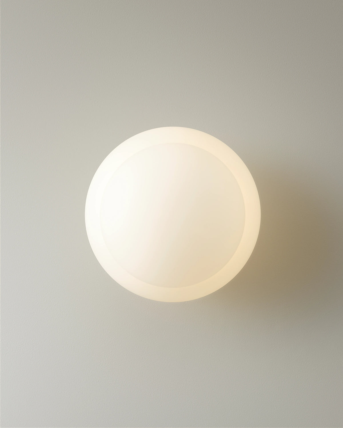 Pholc Fall opal glass wall light by John Astbury – Opal, studio view