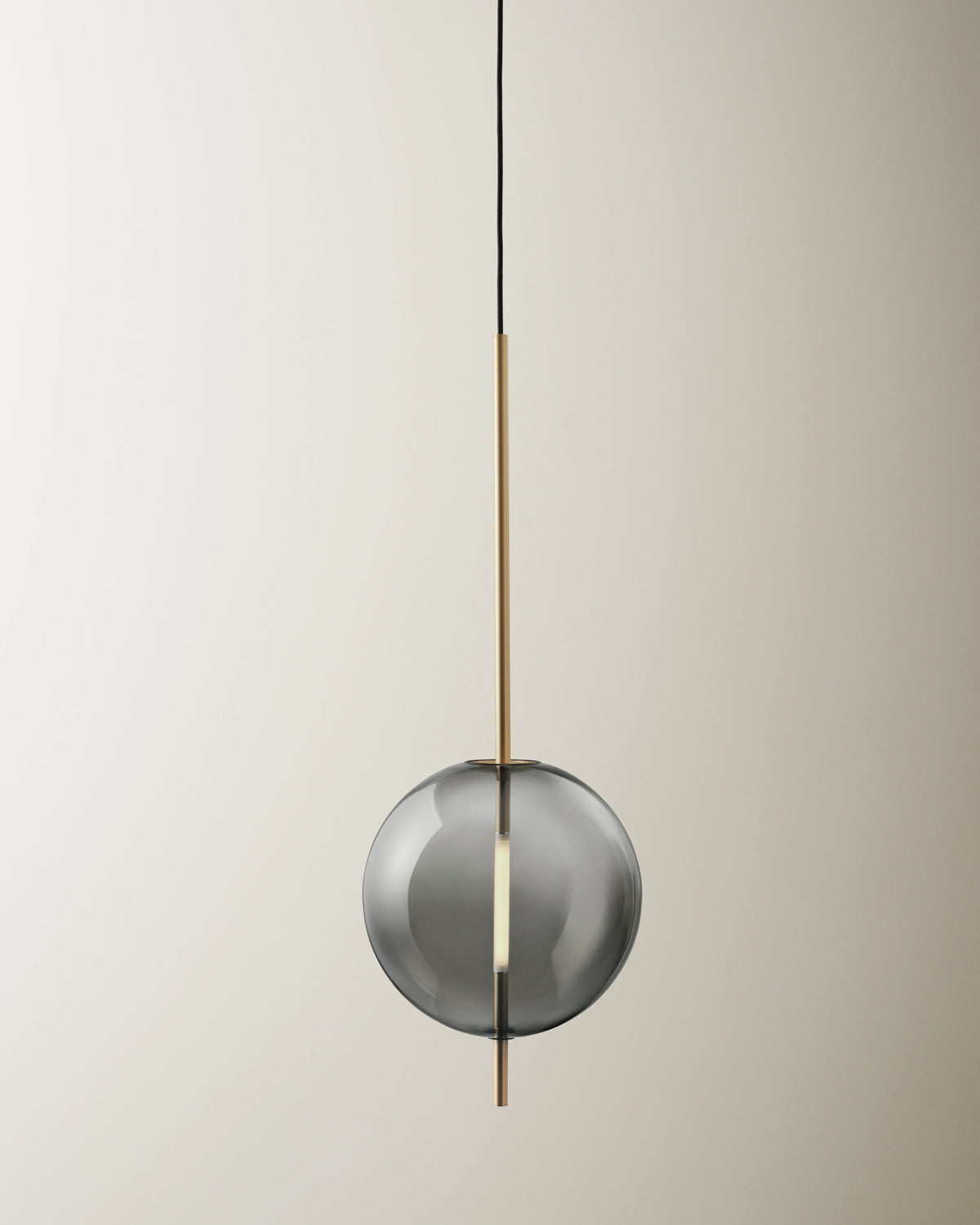Pholc Kandinsky smoked glass pendant by Broberg & Ridderstråle – Kandinsky 30 (11.8 in) Smoked Grey and Brass, studio view