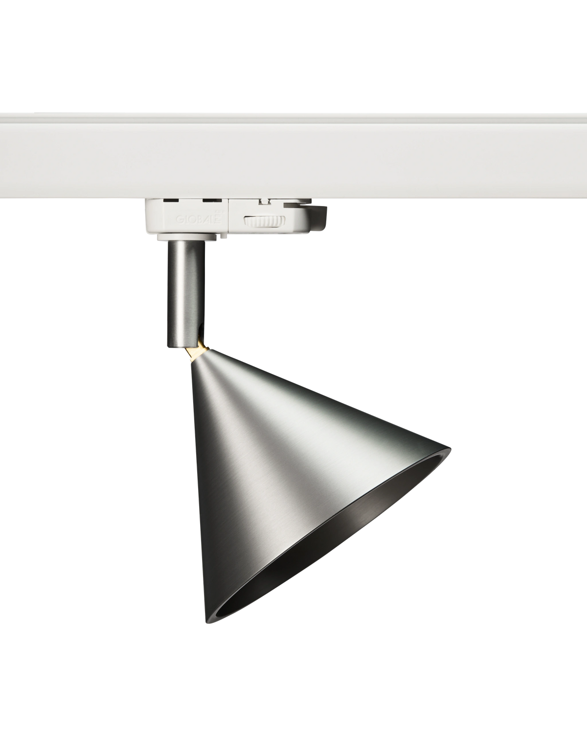 Pholc Apollo track spotlight by Broberg & Ridderstråle – Aluminum with White Adapter, product view