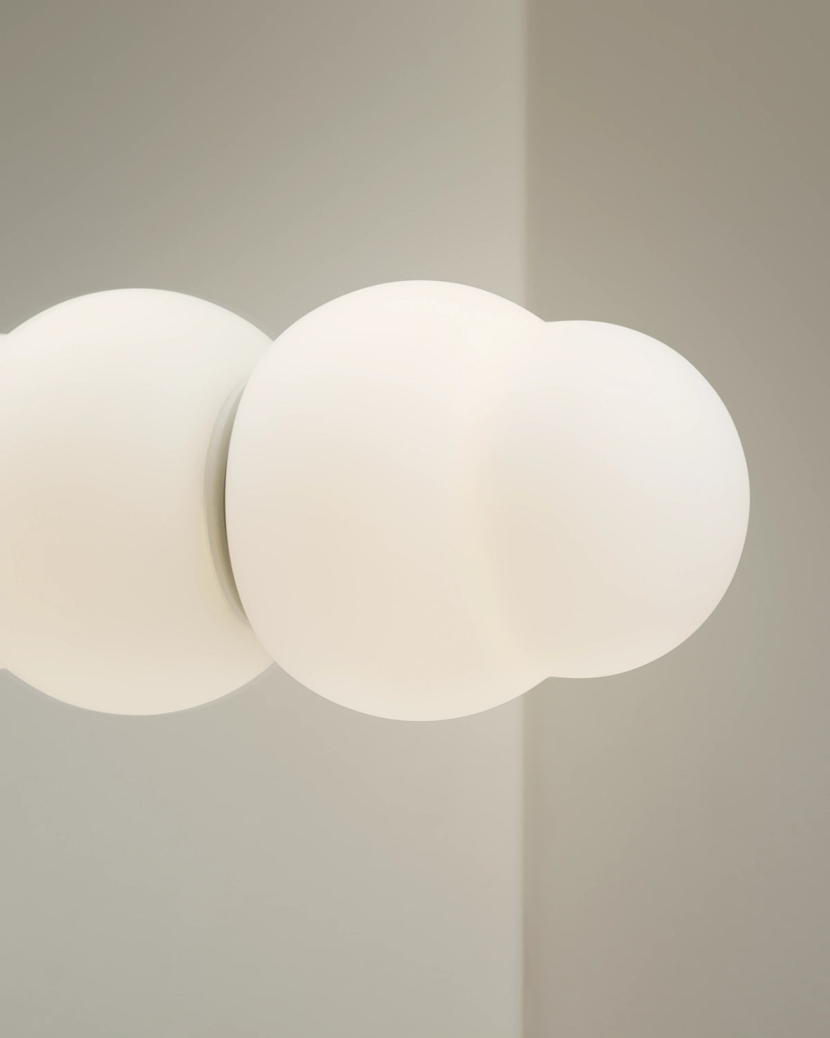 Pholc Fall opal glass wall light by John Astbury – Opal, studio view (4)