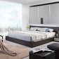 Modrest Gamma Contemporary Brown Oak Bed with Storage