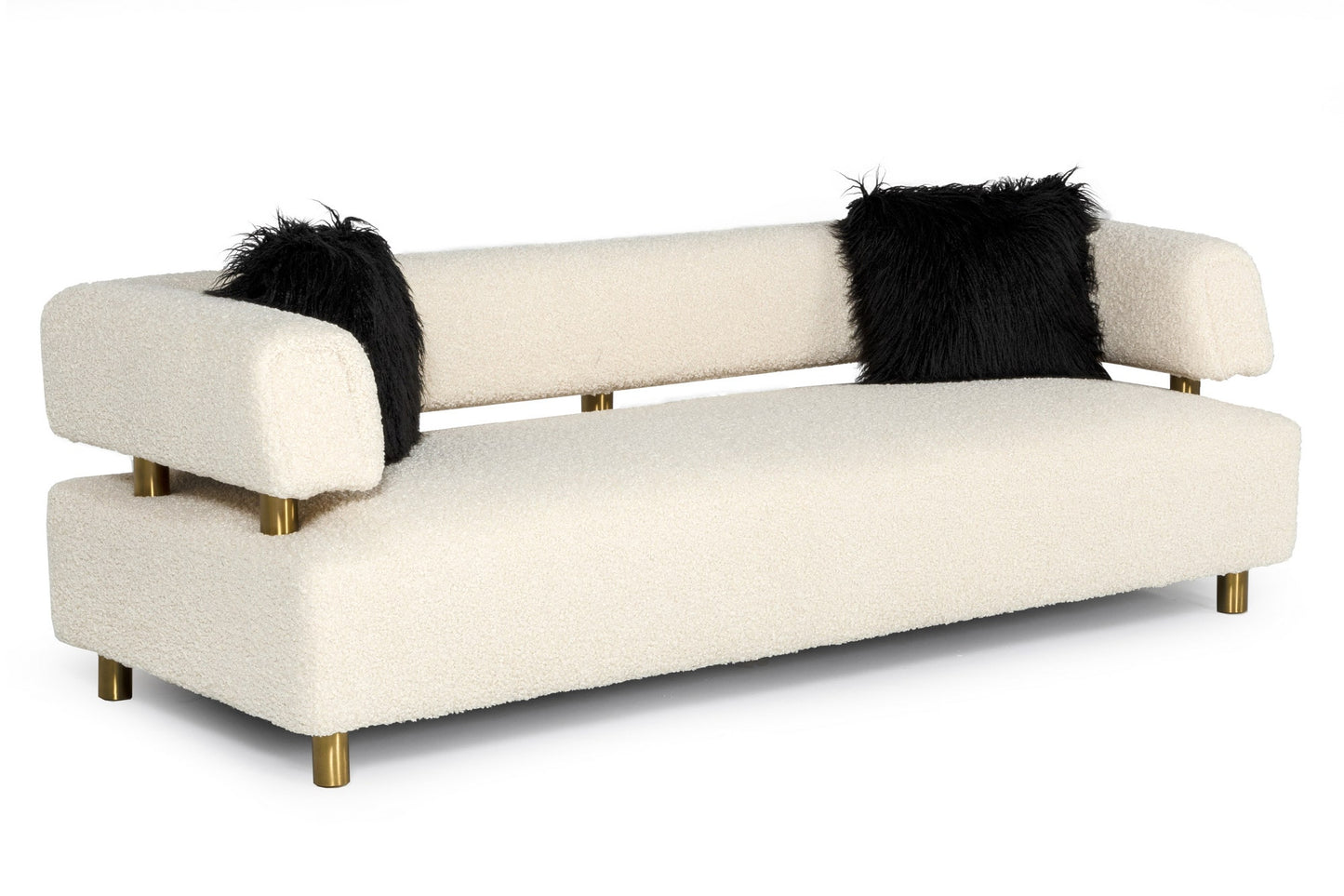 Divani Casa Gannet Glam Beige Fabric Sofa