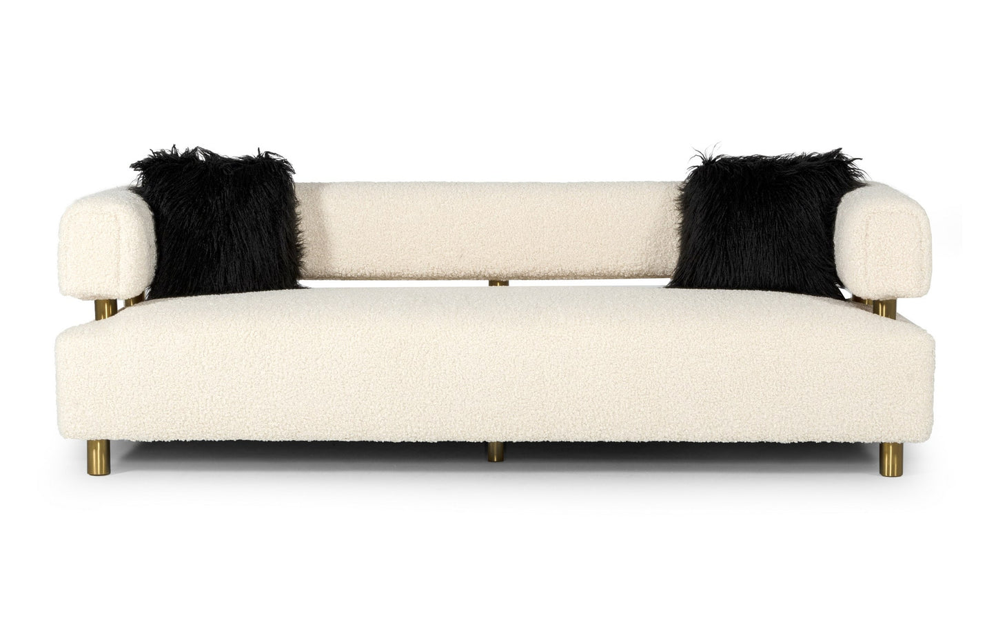 Divani Casa Gannet Glam Beige Fabric Sofa