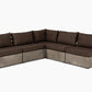 Renava Garza Outdoor Concrete and Teak Modular Sectional