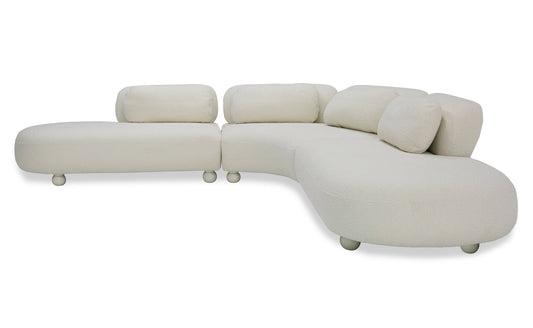 Divani Casa Gilbert Contemporary White Fabric Modular Sectional Sofa