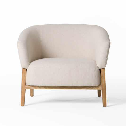 Divani Casa Giselle Mid-Century Modern Off-White Fabric Accent Chair