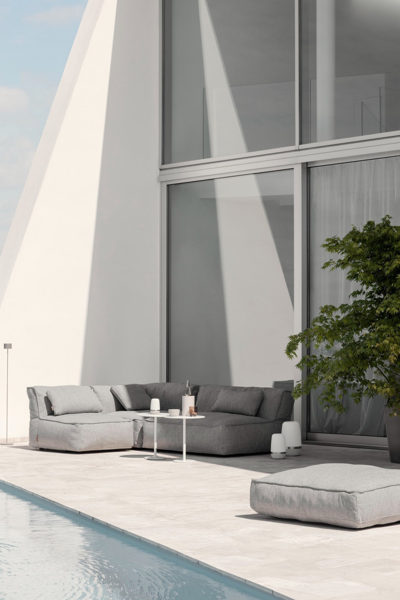 blomus Grow Single Sectional Outdoor Patio Seat Coal Color