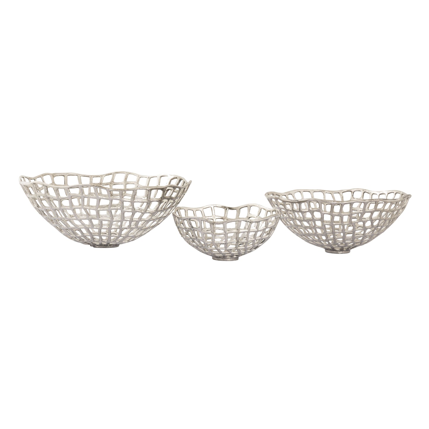 Shore Weave Basket Set of 3 Nickel by Elk