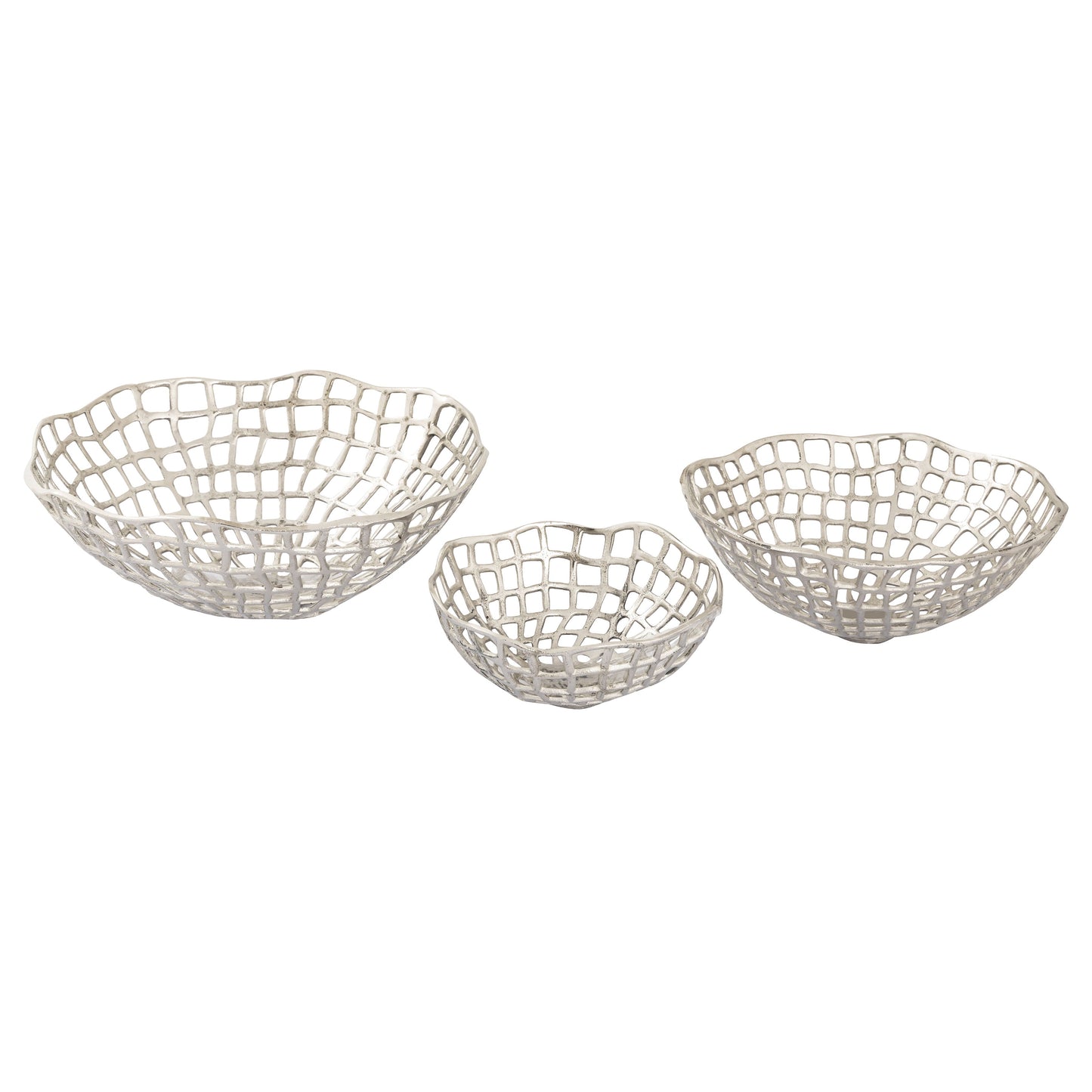 Shore Weave Basket Set of 3 Nickel by Elk