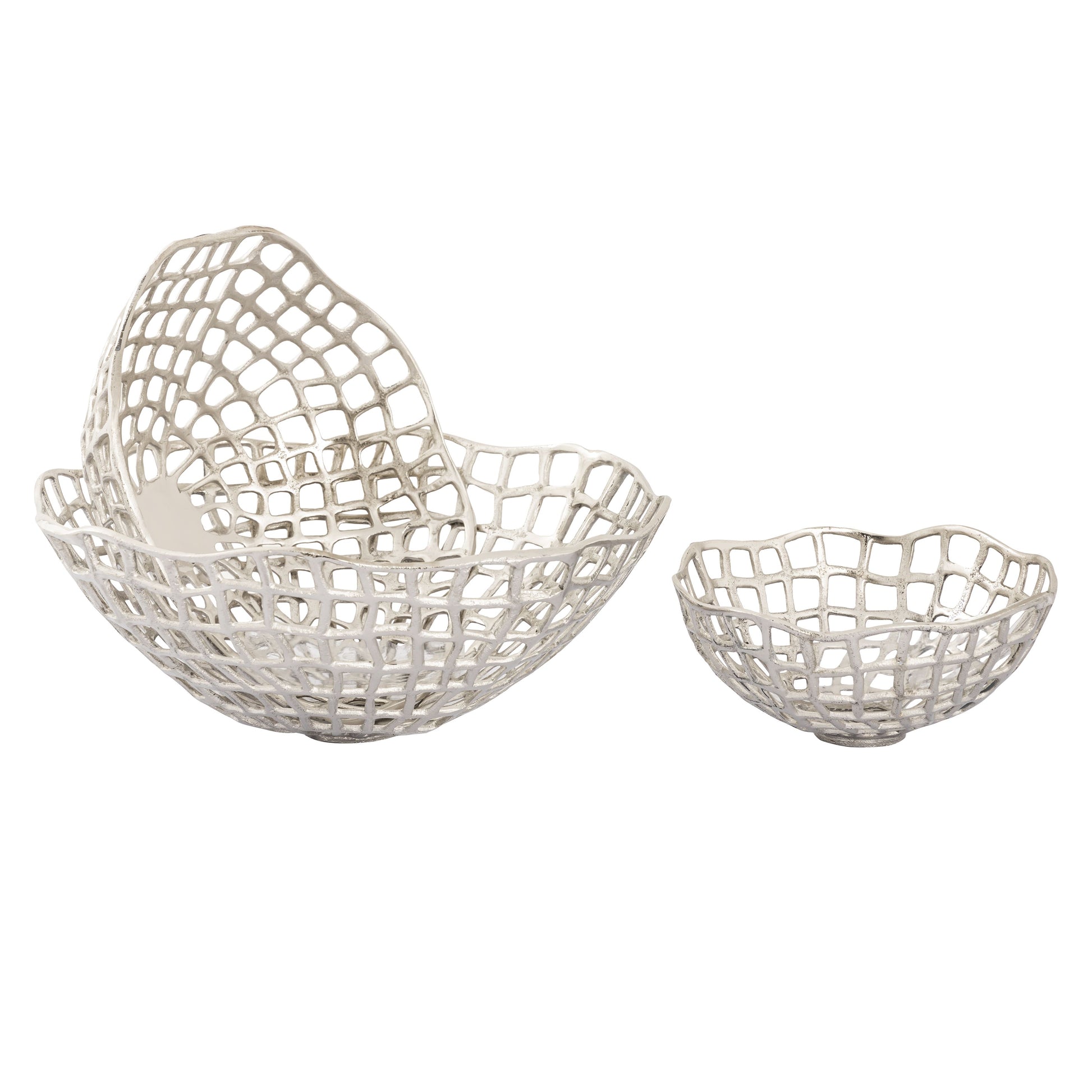 Shore Weave Basket Set of 3 Nickel by Elk