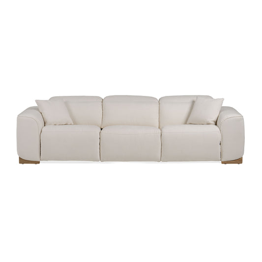 Divani Casa Hagerty Modern Off-White Fabric Sofa With 2 Power Recliners