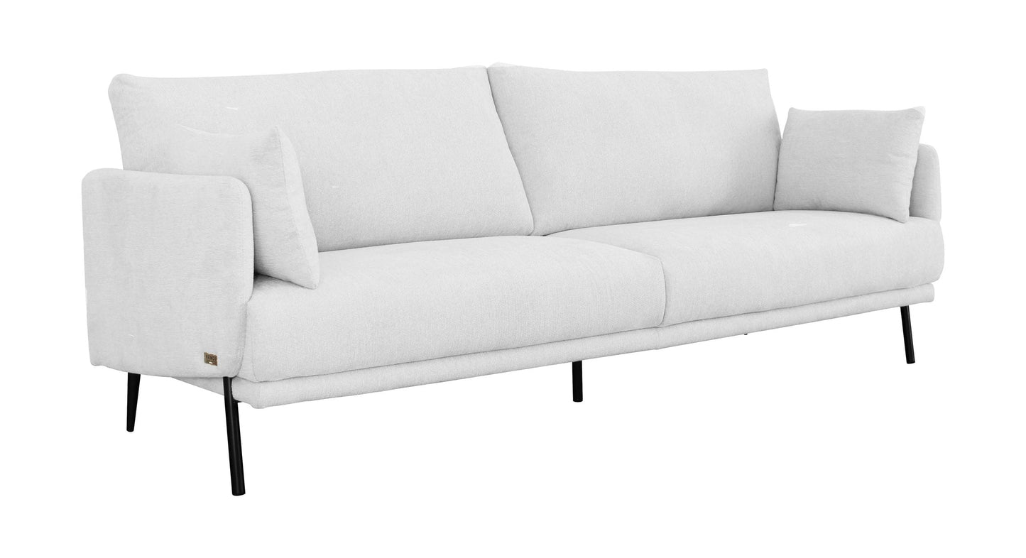 Divani Casa Higgins Modern White Fabric Sofa