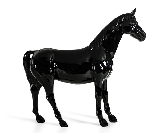 Modrest Black Full Size Horse Sculpture