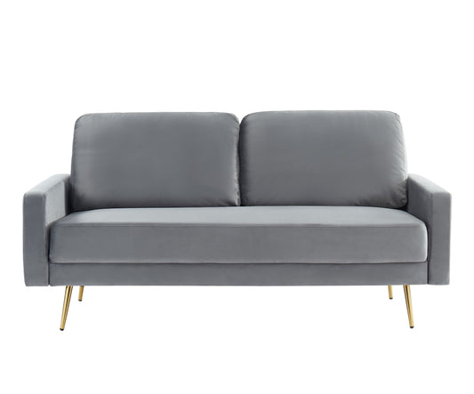 Divani Casa Huffine Modern Grey Fabric Sofa