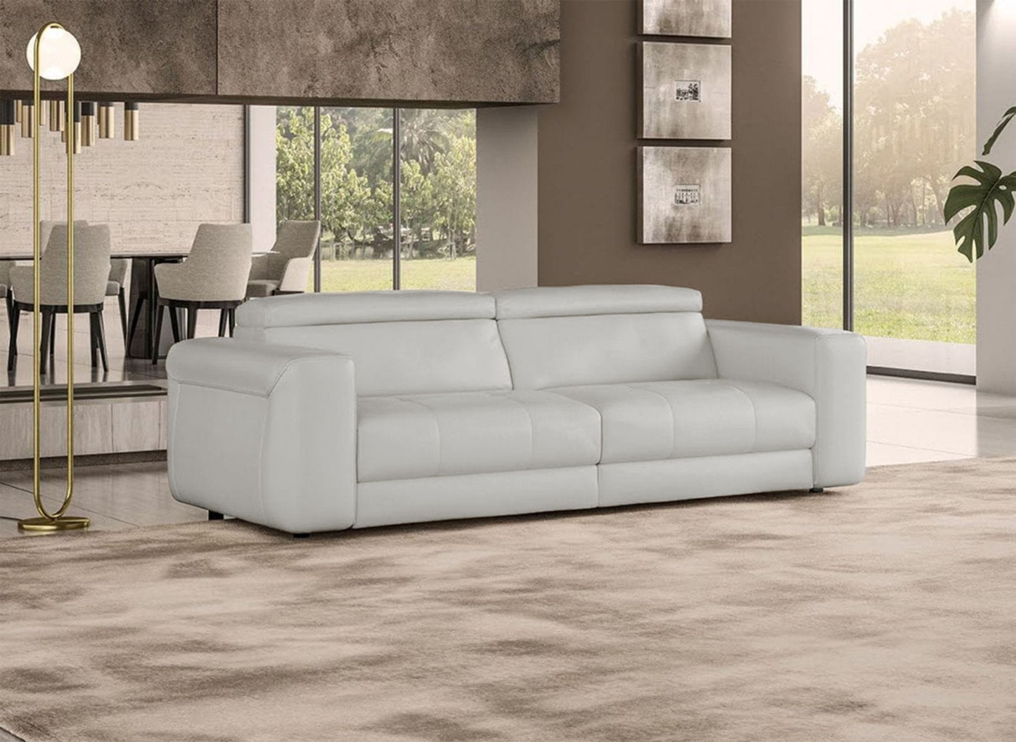 Lamod Italia Icon Modern Italian Grey Leather Sofa Bed