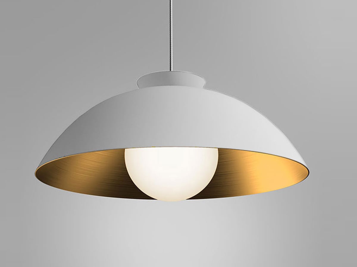Innermost Chelsea pendant light by James Bartlett – Chelsea 56 White and Gold finish