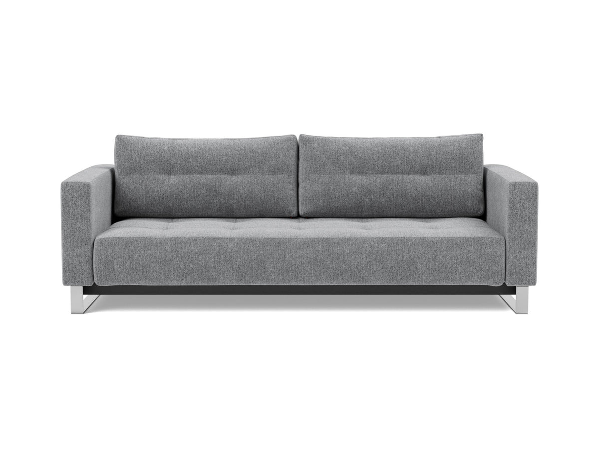Innovation Living Cassius D.E.L. Queen Sofa Bed in Taura Slate Grey (351), front view