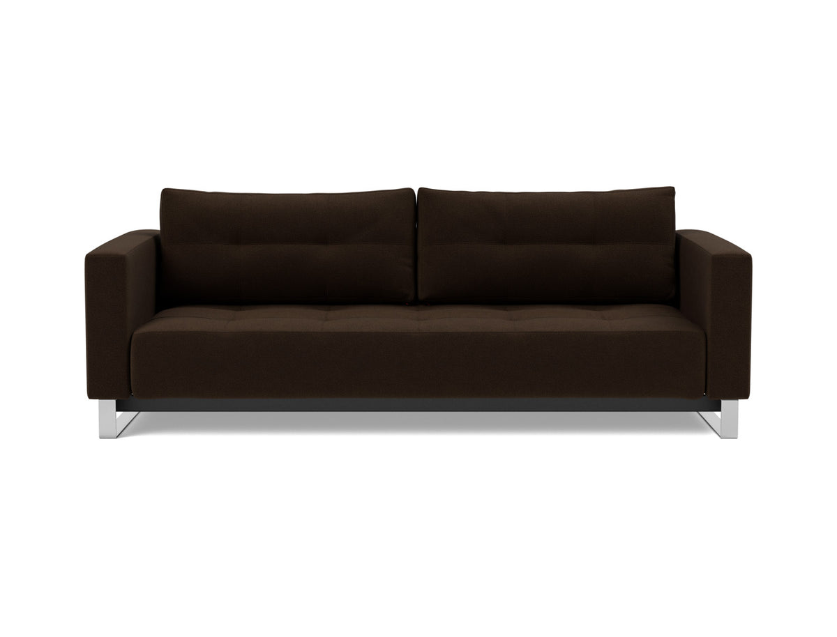Innovation Living Cassius D.E.L. Queen Sofa Bed in Taura Chocco (358), front view