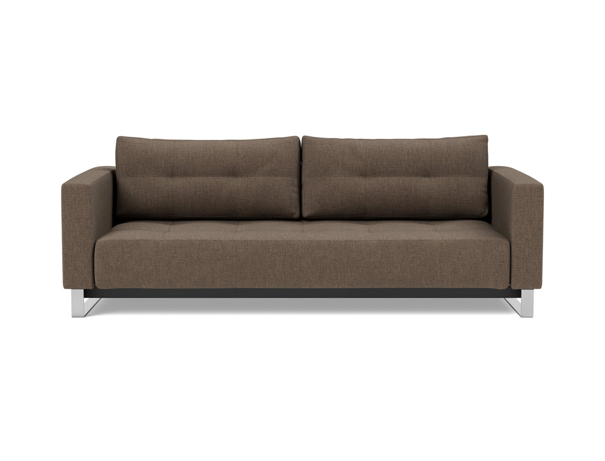 Innovation Living Cassius D.E.L. Queen Sofa Bed in Esina Cedar Brown (411), front view